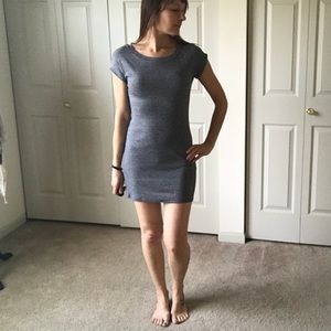 Striped mini dress, size M, grey and black